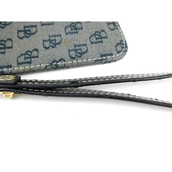 Dooney & Bourke Monogram Navy Black Canvas Wristlet/Clutch - Picture 10 of 16